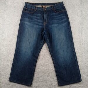 Lucky Brand Jeans Mens 38x25 Straight Leg Blue Denim Cotton Spandex Made USA